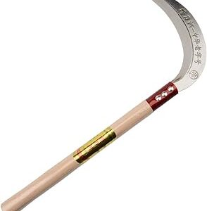 Steel Grass Sickle,Clearing Sickle,Manganese Steel Blade/Hardwood Handle Hand held Sickle Tool - Multipurpose Gardening Weeding Grass Sickle and Farming Portable Safety Sickle